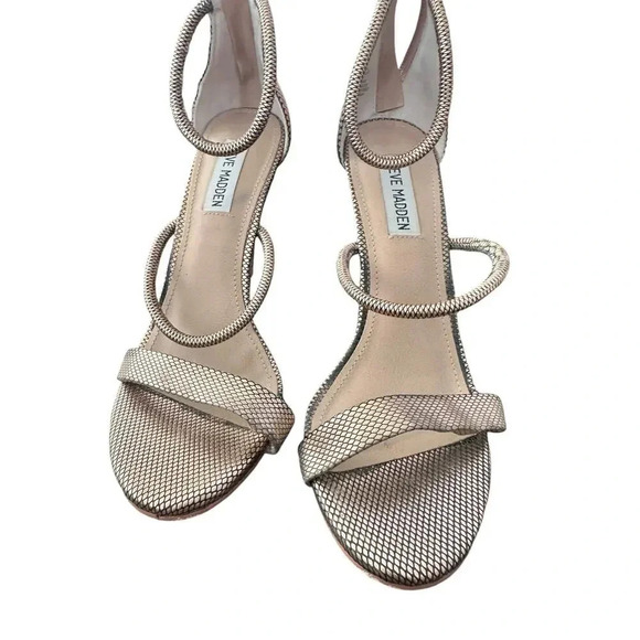 Steve Madden Clay Open Toe Strappy Heels Sandal Size 8M - Picture 3 of 7